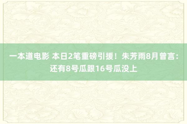 一本道电影 本日2笔重磅引援！朱芳雨8月曾言：还有8号瓜跟16号瓜没上