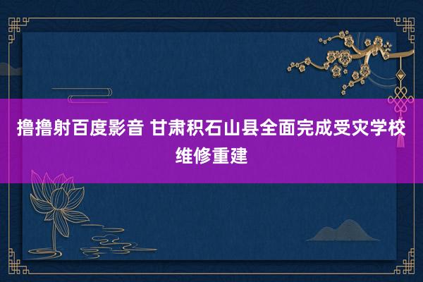 撸撸射百度影音 甘肃积石山县全面完成受灾学校维修重建