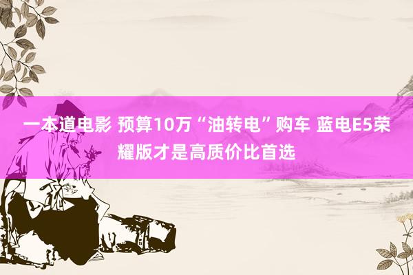 一本道电影 预算10万“油转电”购车 蓝电E5荣耀版才是高质价比首选