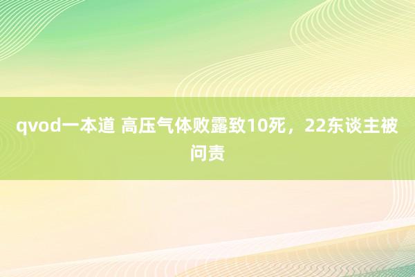 qvod一本道 高压气体败露致10死，22东谈主被问责