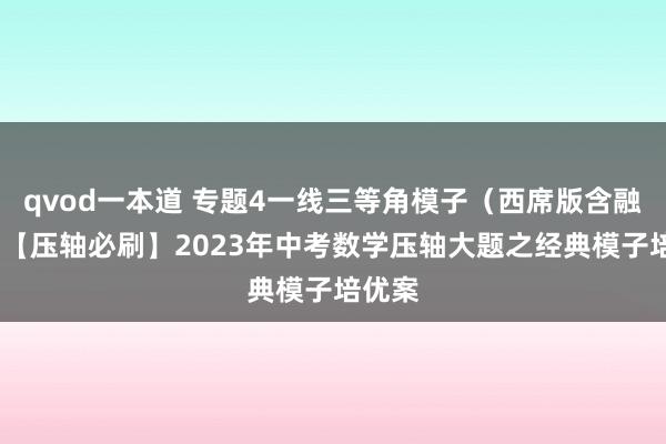 qvod一本道 专题4一线三等角模子（西席版含融会）-【压轴必刷】2023年中考数学压轴大题之经典模子培优案