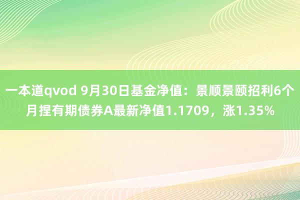 一本道qvod 9月30日基金净值：景顺景颐招利6个月捏有期债券A最新净值1.1709，涨1.35%