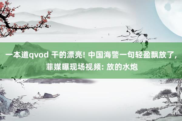 一本道qvod 干的漂亮! 中国海警一句轻盈飘放了， 菲媒曝现场视频: 放的水炮