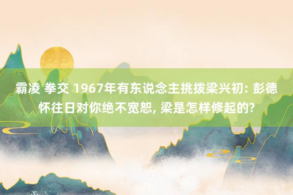 霸凌 拳交 1967年有东说念主挑拨梁兴初: 彭德怀往日对你绝不宽恕， 梁是怎样修起的?