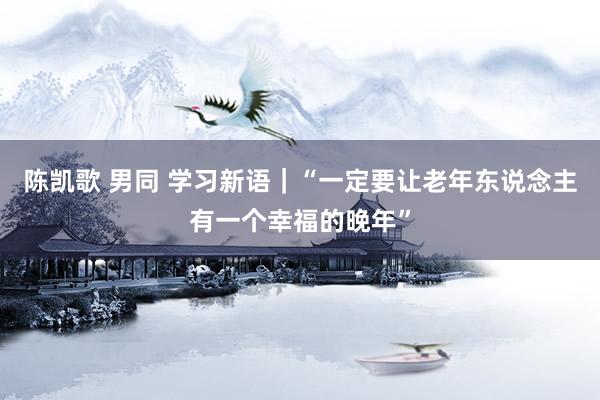 陈凯歌 男同 学习新语｜“一定要让老年东说念主有一个幸福的晚年”