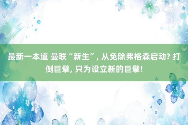 最新一本道 曼联“新生”， 从免除弗格森启动? 打倒巨擘， 只为设立新的巨擘!