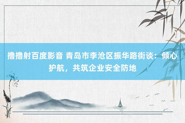 撸撸射百度影音 青岛市李沧区振华路街谈：倾心护航，共筑企业安全防地