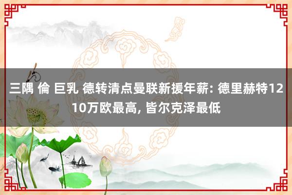 三隅 倫 巨乳 德转清点曼联新援年薪: 德里赫特1210万欧最高， 皆尔克泽最低