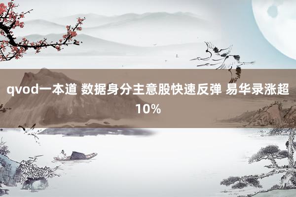 qvod一本道 数据身分主意股快速反弹 易华录涨超10%