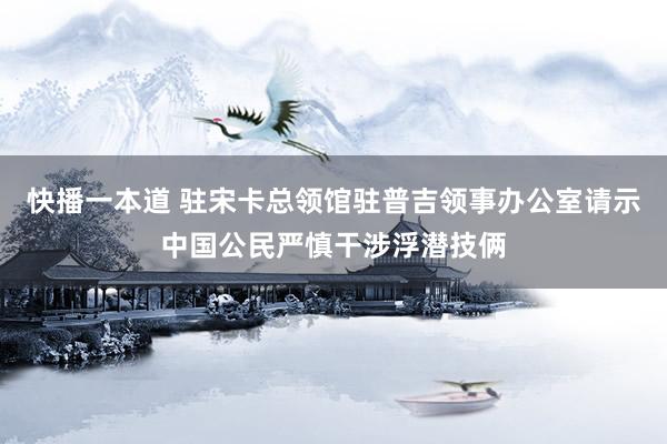 快播一本道 驻宋卡总领馆驻普吉领事办公室请示中国公民严慎干涉浮潜技俩