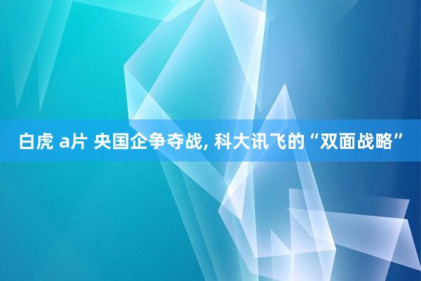 白虎 a片 央国企争夺战， 科大讯飞的“双面战略”