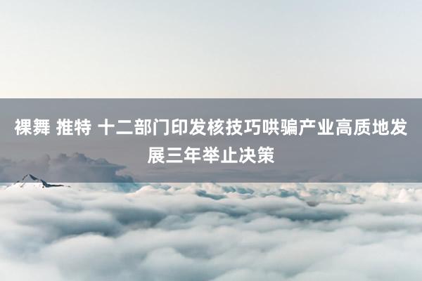 裸舞 推特 十二部门印发核技巧哄骗产业高质地发展三年举止决策