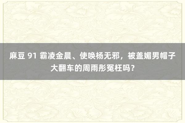 麻豆 91 霸凌金晨、使唤杨无邪，被盖媚男帽子大翻车的周雨彤冤枉吗？