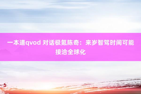 一本道qvod 对话极氪陈奇：来岁智驾时间可能接洽全球化