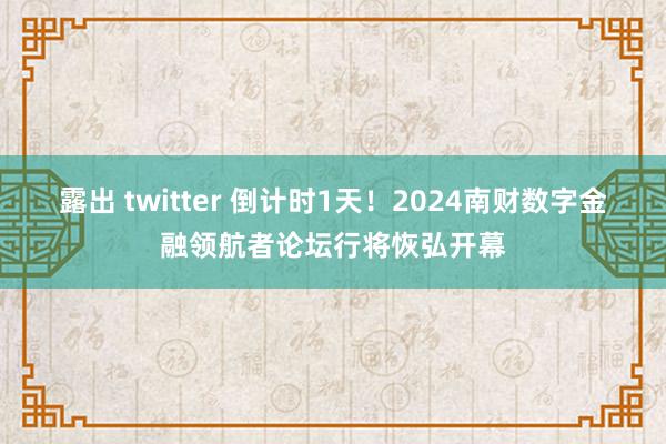 露出 twitter 倒计时1天！2024南财数字金融领航者论坛行将恢弘开幕