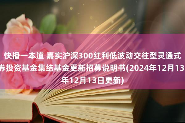 快播一本道 嘉实沪深300红利低波动交往型灵通式指数证券投资基金集结基金更新招募说明书(2024年12月13日更新)