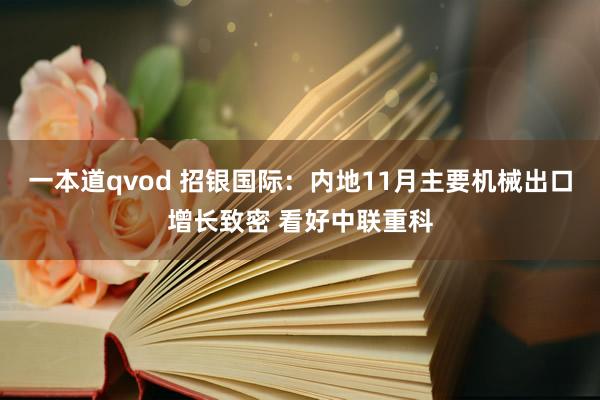 一本道qvod 招银国际：内地11月主要机械出口增长致密 看好中联重科