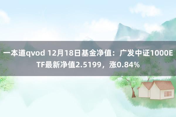 一本道qvod 12月18日基金净值：广发中证1000ETF最新净值2.5199，涨0.84%