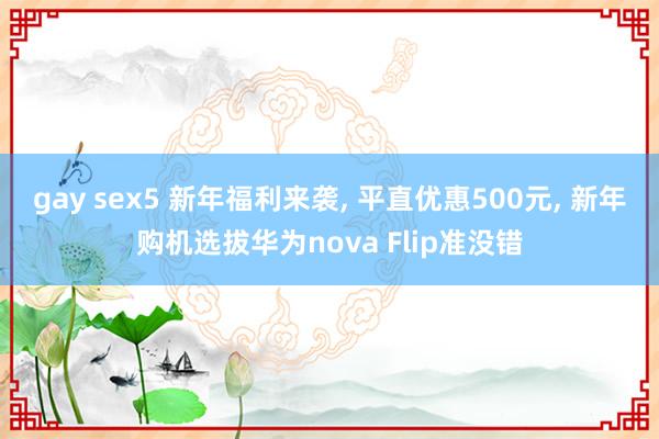 gay sex5 新年福利来袭， 平直优惠500元， 新年购机选拔华为nova Flip准没错