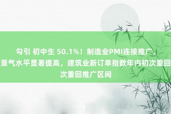 勾引 初中生 50.1%！制造业PMI连接推广，非制造业景气水平显著提高，建筑业新订单指数年内初次重回推广区间