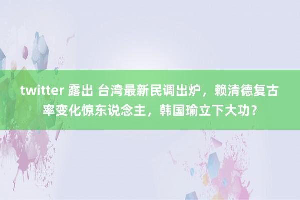 twitter 露出 台湾最新民调出炉，赖清德复古率变化惊东说念主，韩国瑜立下大功？