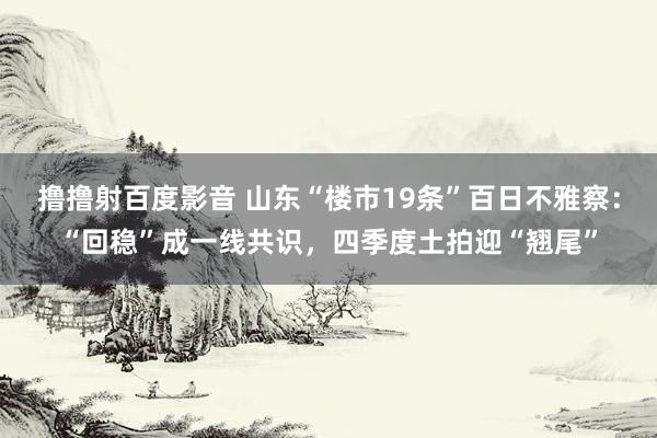 撸撸射百度影音 山东“楼市19条”百日不雅察：“回稳”成一线共识，四季度土拍迎“翘尾”