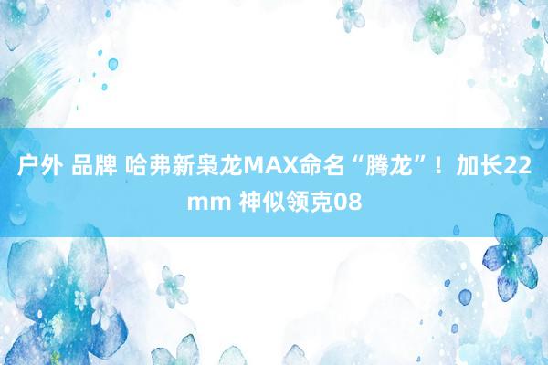 户外 品牌 哈弗新枭龙MAX命名“腾龙”！加长22mm 神似领克08