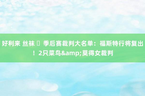 好利来 丝袜 ✍季后赛裁判大名单：福斯特行将复出！2只菜鸟&莫得女裁判